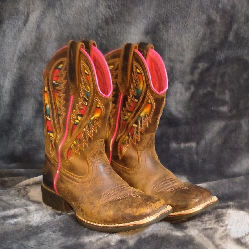 Ariat Kids' Quickdraw VentTEK Western Boot Girls 11.5